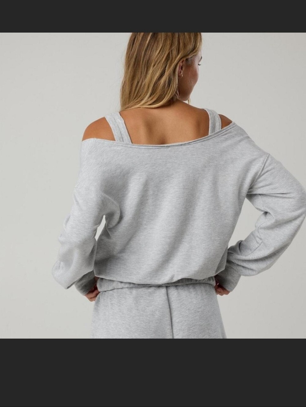 Aerie OFFLINE OTT Gray Layered Sweatshirt - Picture 3 of 8